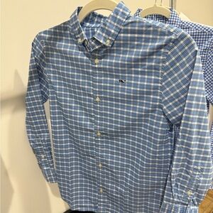 Vineyard Vines Men's Light Blue Plaid Shirt